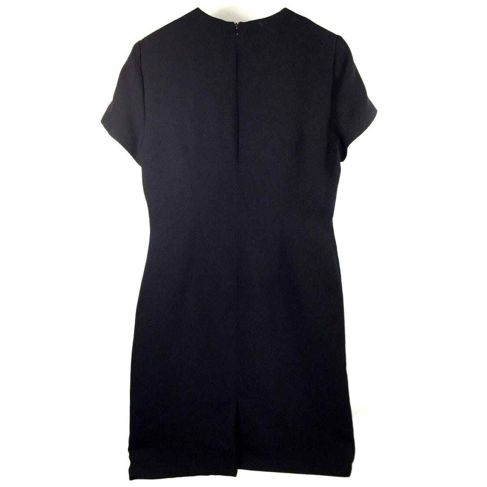 Womens Black Dress Size 12 Event Special Occasion Minimalist Short Sleeve Bows - Picture 2 of 6